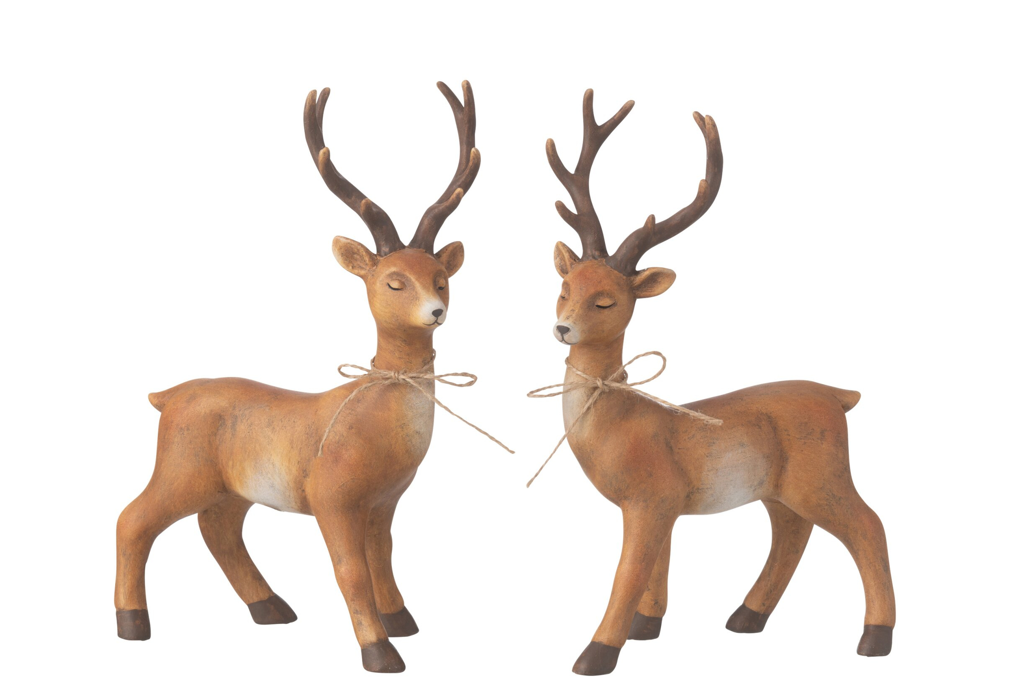 Decoratiefiguur Fero Porselein Bruin H28 cm - Set van 2 - Afbeelding 4