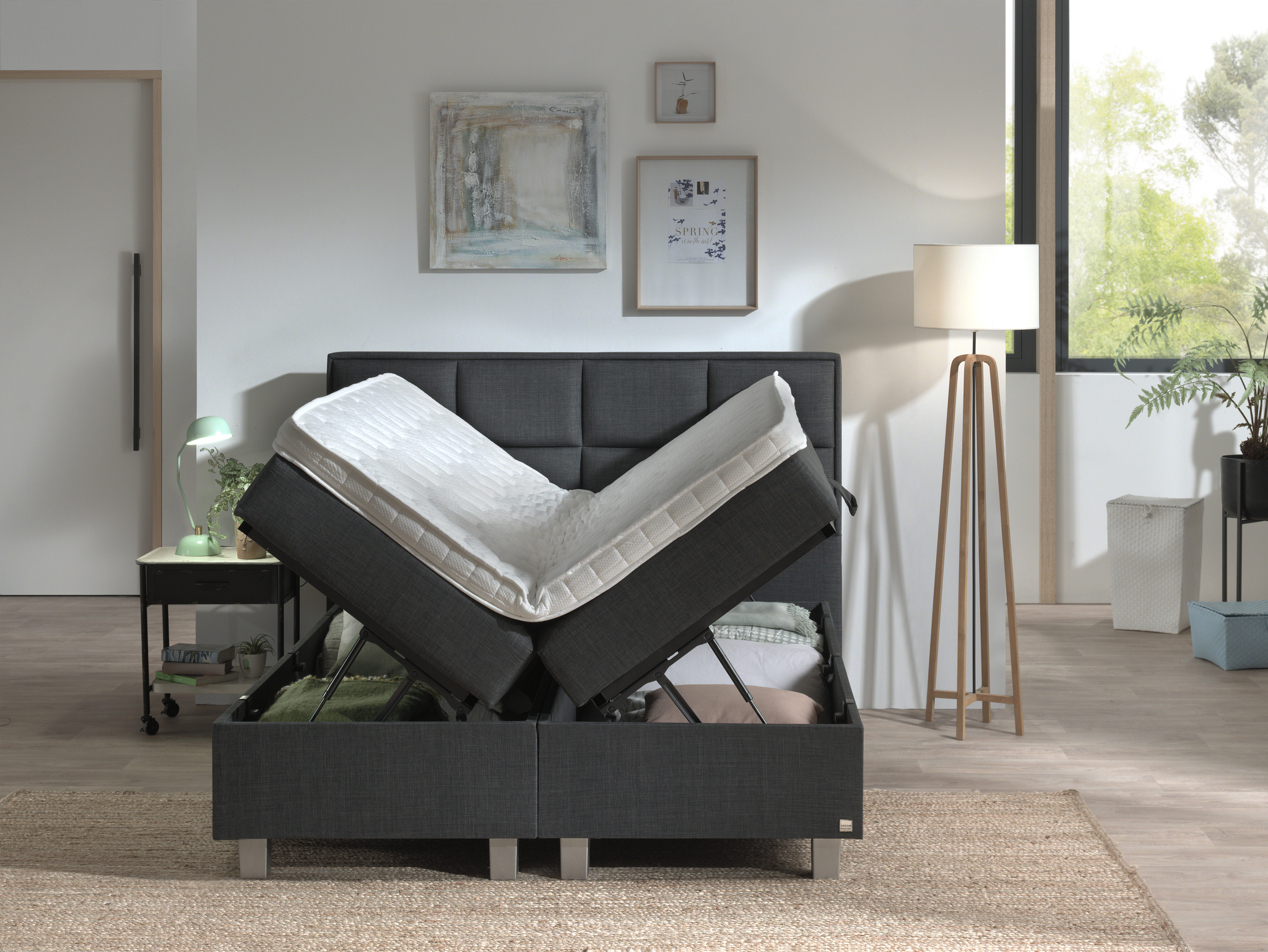 Boxspring Skurrea Antraciet 180x200 - Afbeelding 2