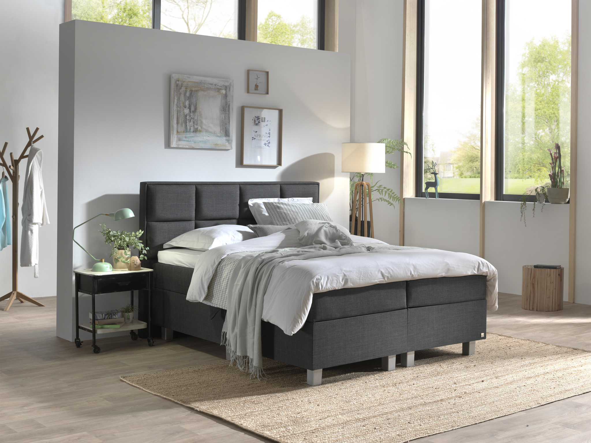 Boxspring Skurrea Antraciet 180x200 - Afbeelding 3