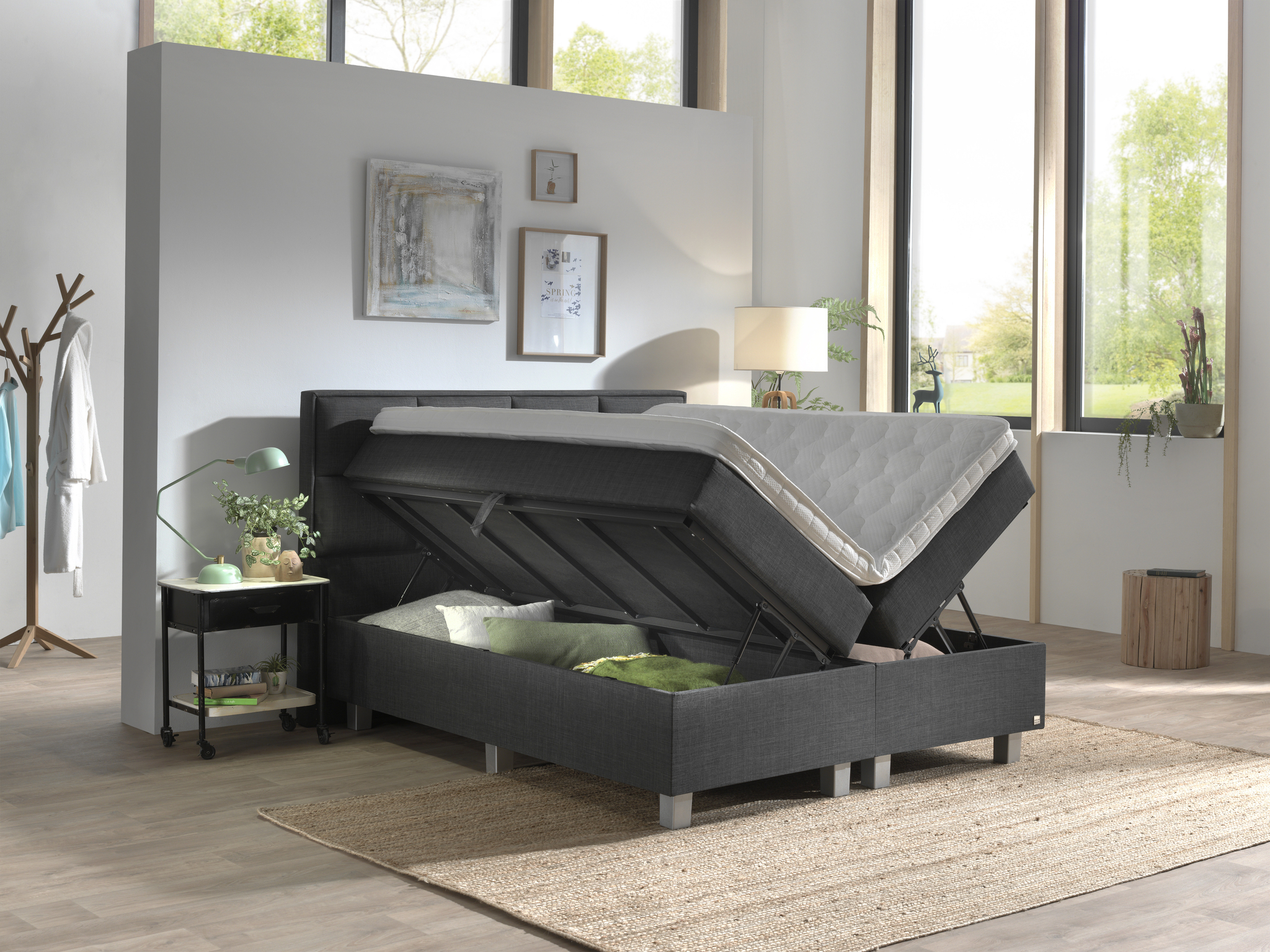 Boxspring Skurrea Antraciet 180x200 - Afbeelding 4