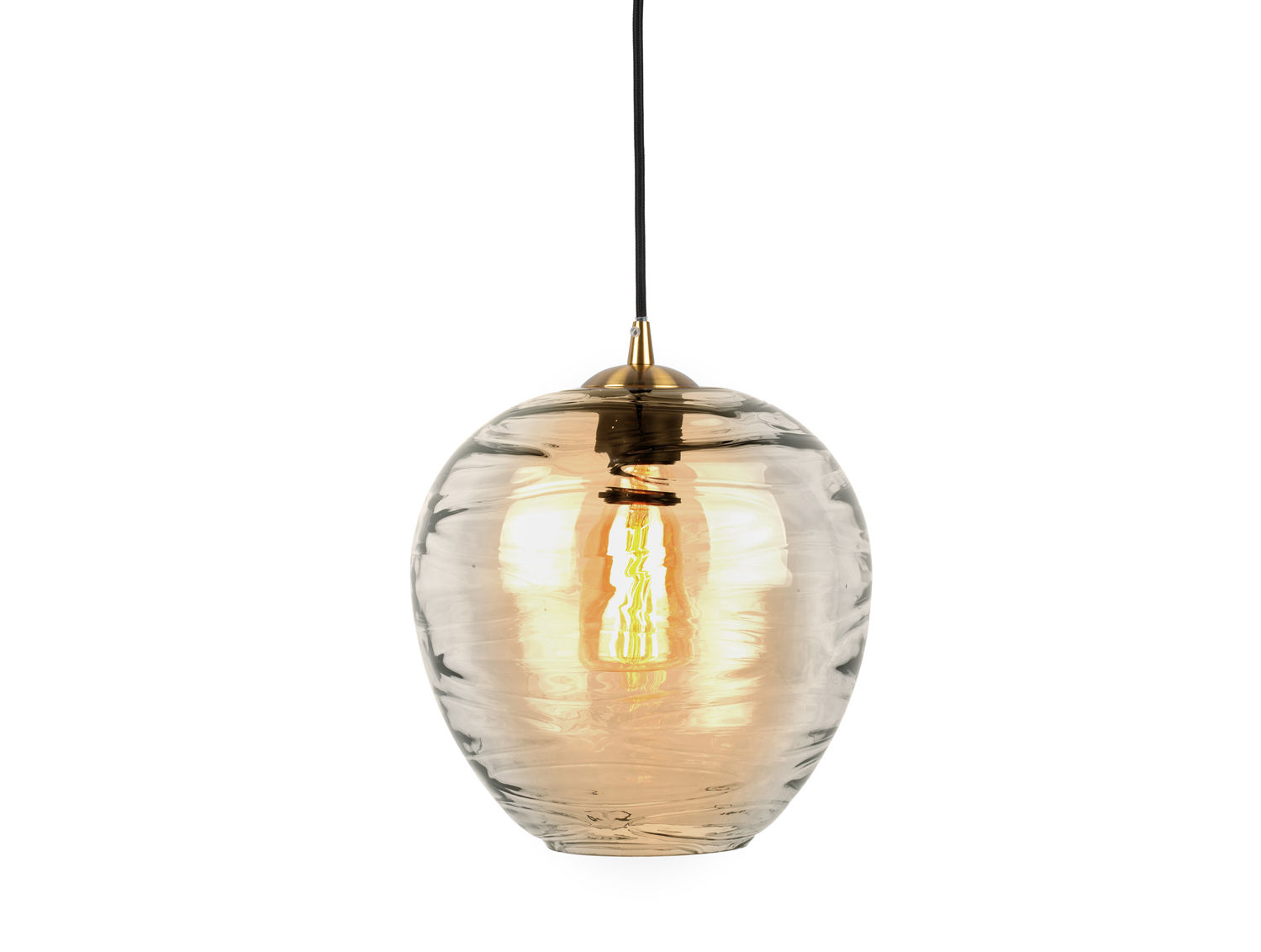 Hanglamp Trormak Glas Ø25 cm met gekleurd shimmerglas en warme gouden lichtgloed