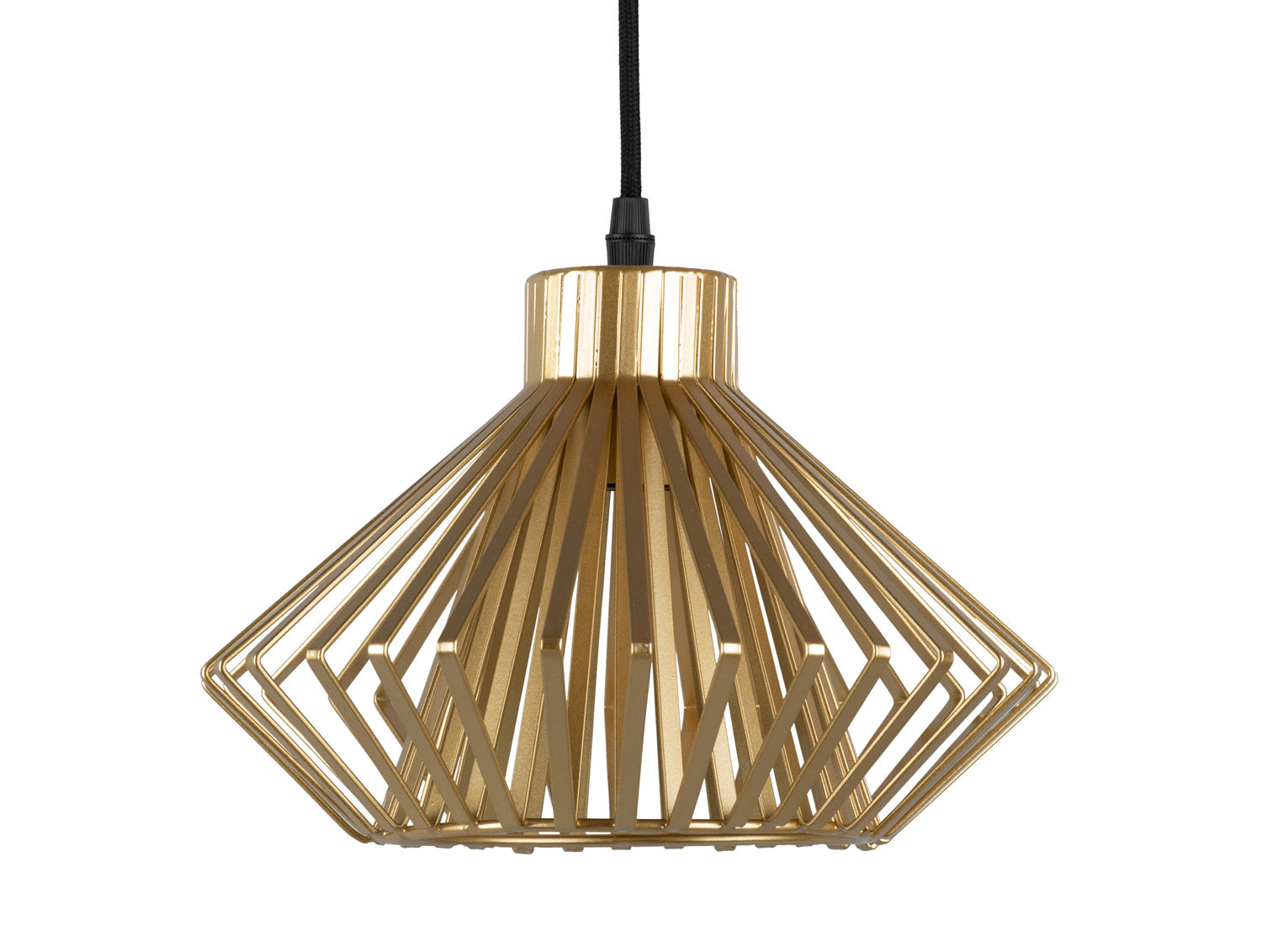 Hanglamp Bardol goud Ø25 cm met opengewerkte metalen kap en geometrisch design