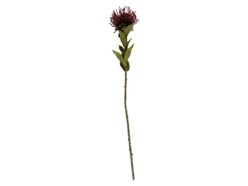 Kunstplant Veeby Bordeaux H60 cm, bordeauxrode bloem met groene steel en bladeren, natuurlijke look
