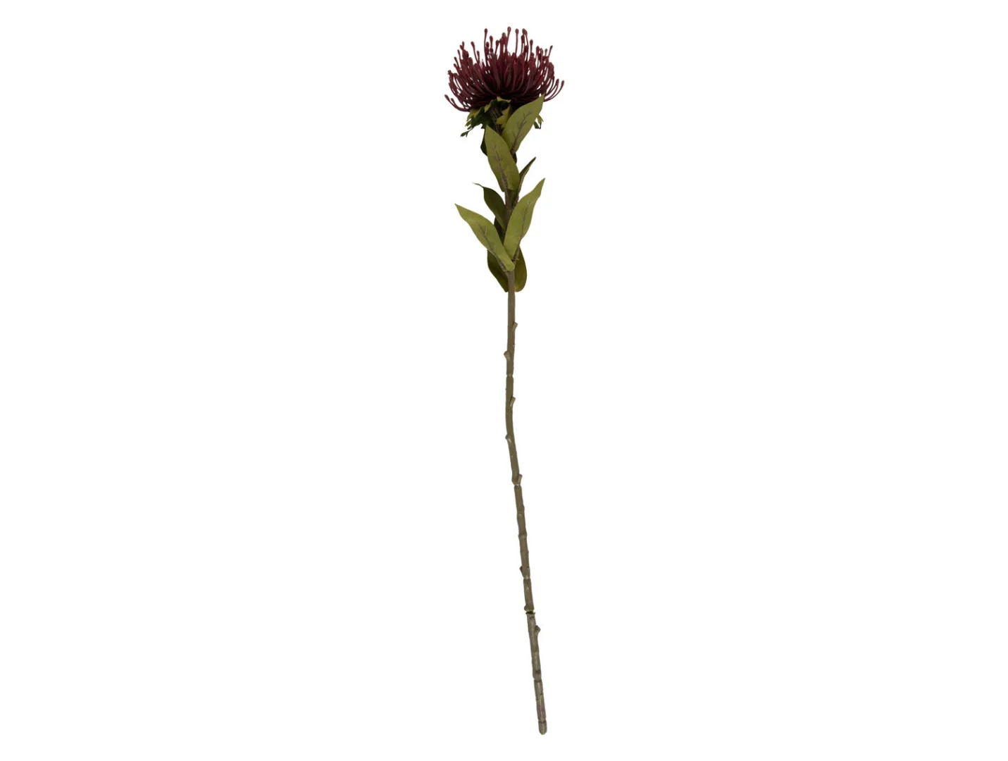 Kunstplant Veeby Bordeaux H60 cm, bordeauxrode bloem met groene steel en bladeren, natuurlijke look