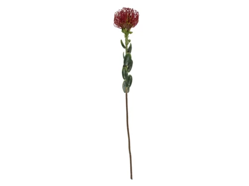 Kunstplant Ceskar Bordeaux tak met bordeauxrode bloem en groene bladeren, 73 cm hoog, sfeervolle decoratie
