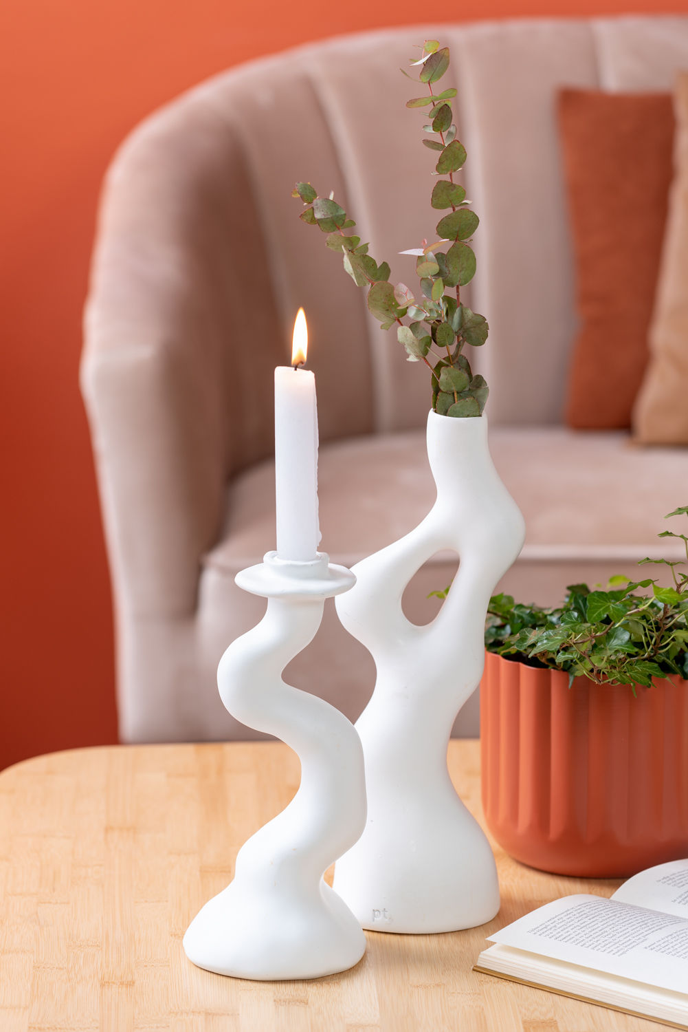 Vaas Besancon Polyresin Wit H33 cm - Afbeelding 4