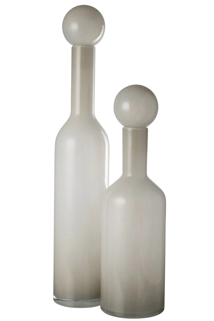 Vaas Berdund Glas Wit H75 cm - Afbeelding 2