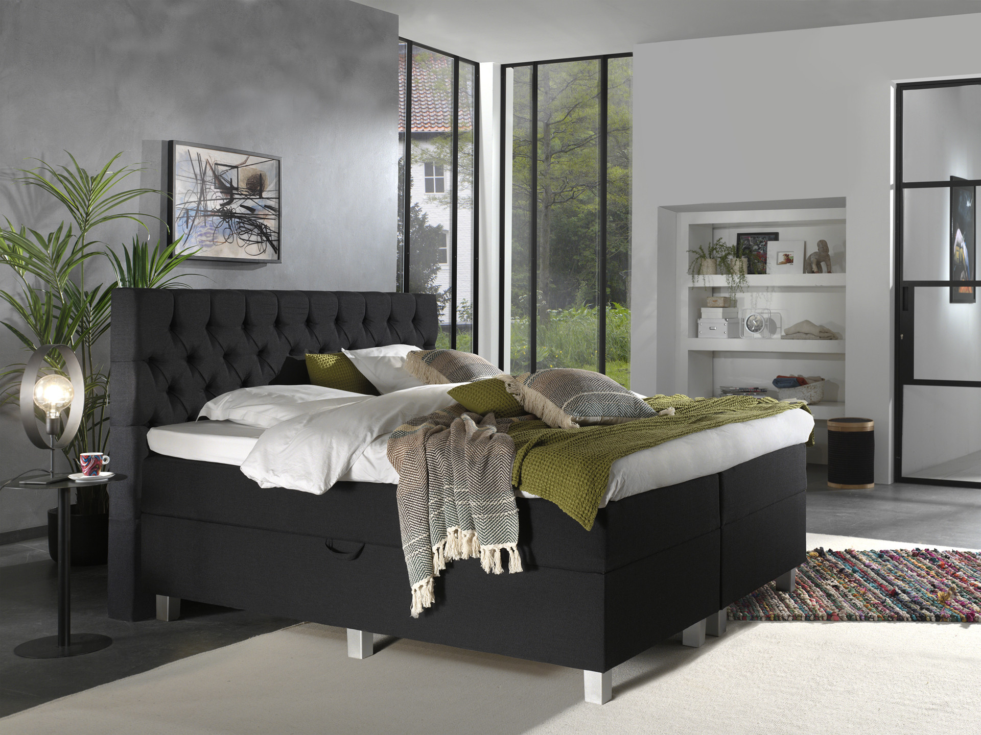 Boxspring Stoorang Antraciet 140x200 - Afbeelding 4