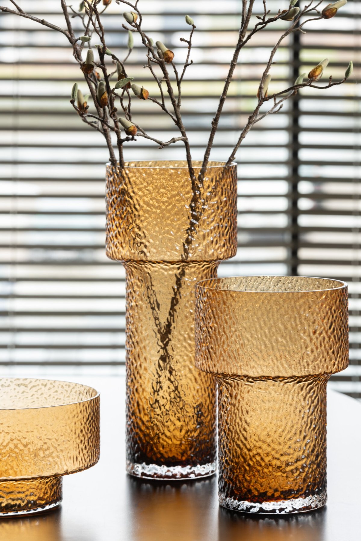 Vaas Flardis Glas Bruin H15 cm - Afbeelding 2