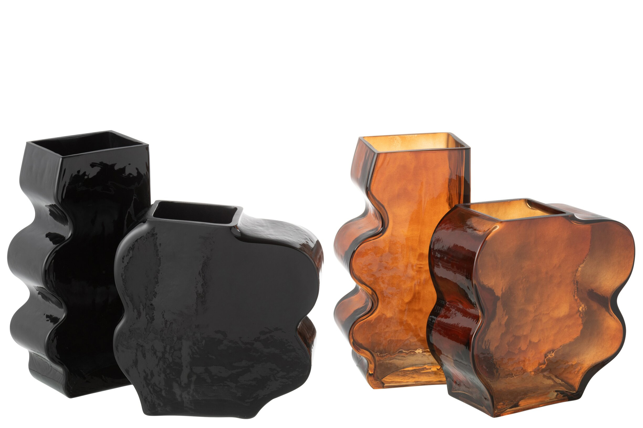 Vaas Skinnen Glas Bruin H25 cm - Set van 2