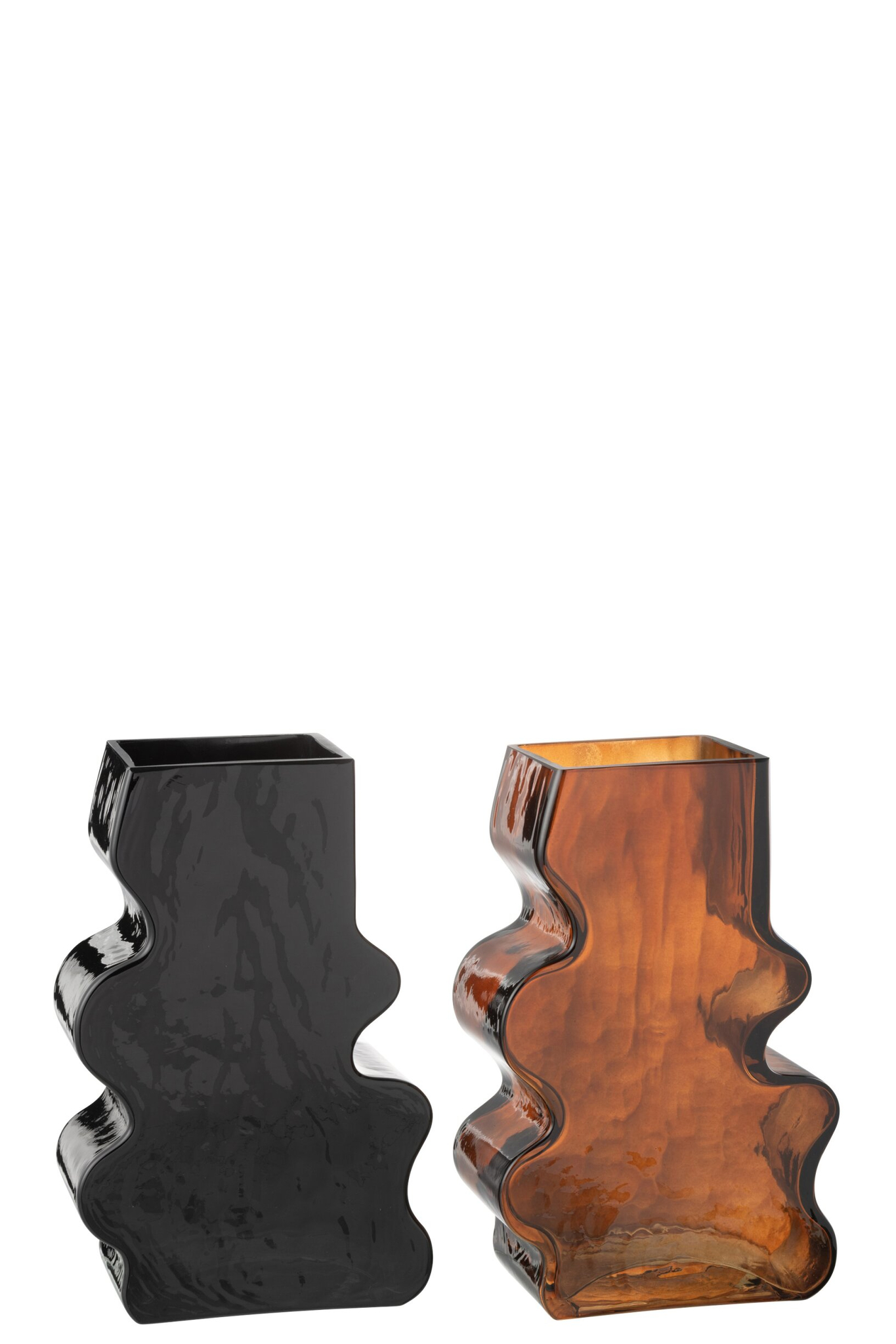 Vaas Skinnen Glas Bruin H25 cm - Set van 2 - Afbeelding 3