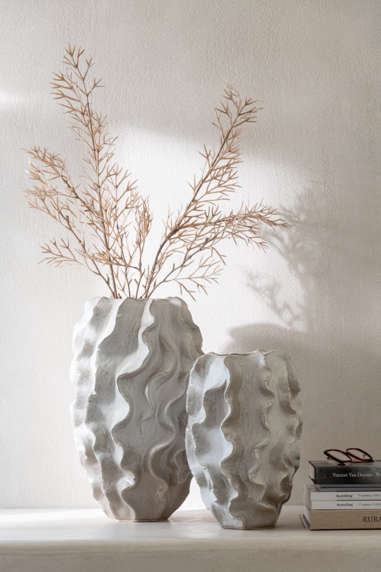 Vaas Koordine Klei Beige H37,5 cm