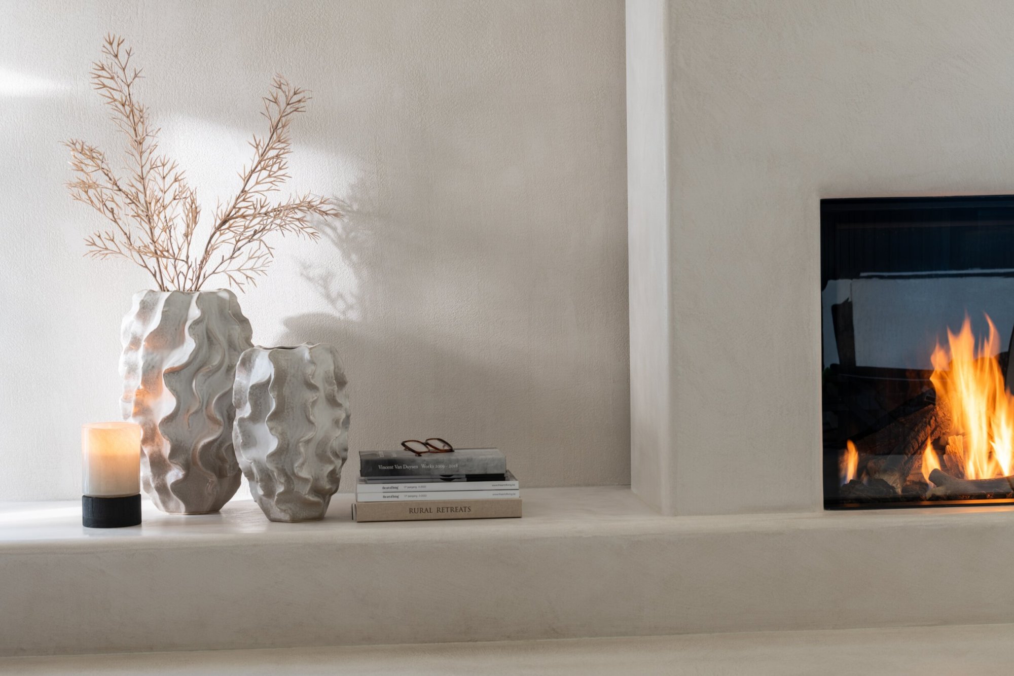 Vaas Koordine Klei Beige H37,5 cm - Afbeelding 2