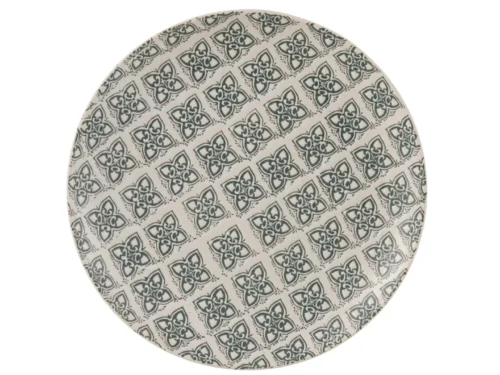 Bord Seimmon porselein meerkleurig met rond patroon en decoratief tegeldessin in groene tinten