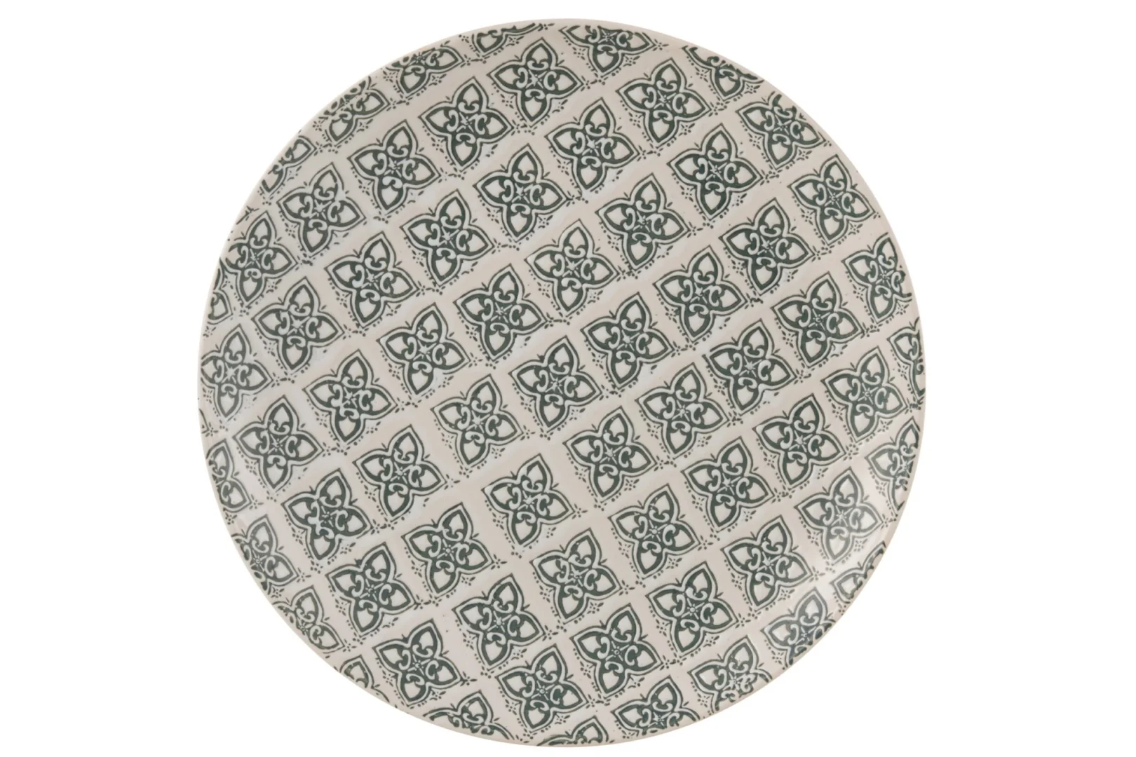 Bord Seimmon porselein meerkleurig met rond patroon en decoratief tegeldessin in groene tinten