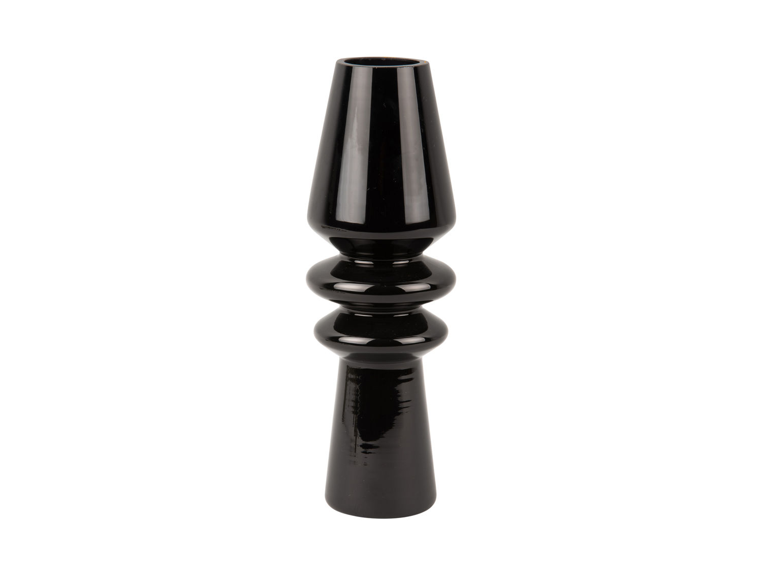 Vaas Raurone zwart glas met slanke vorm en compacte 9 cm doorsnede