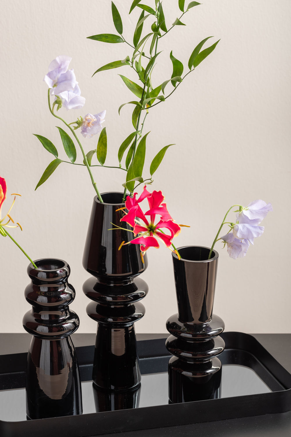 Vaas Raurone Glas Zwart Ø9 cm - Afbeelding 3