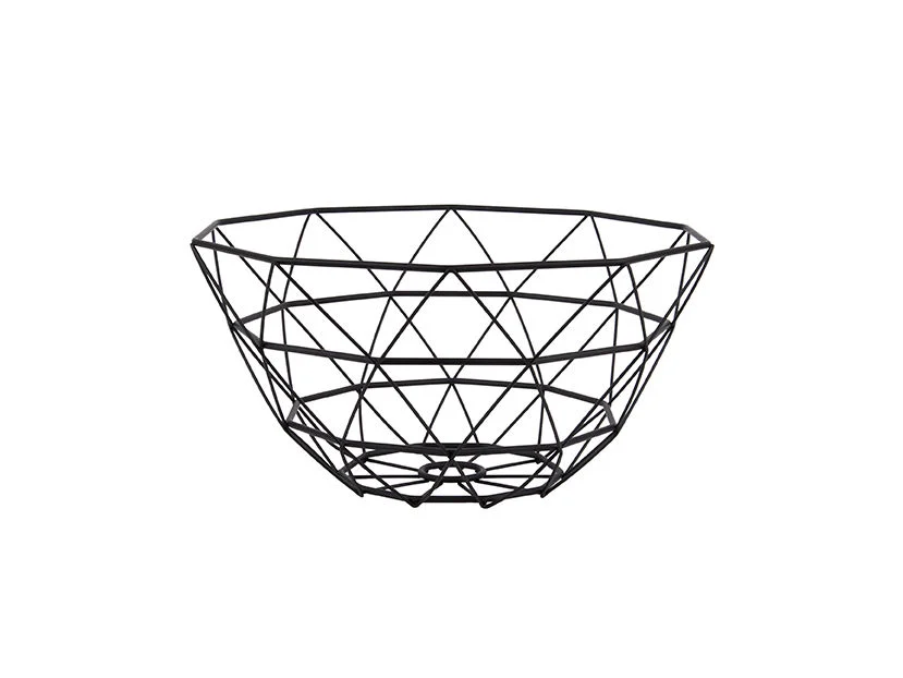 Mand Steinon zwarte metalen open woonmand met strak geometrisch design