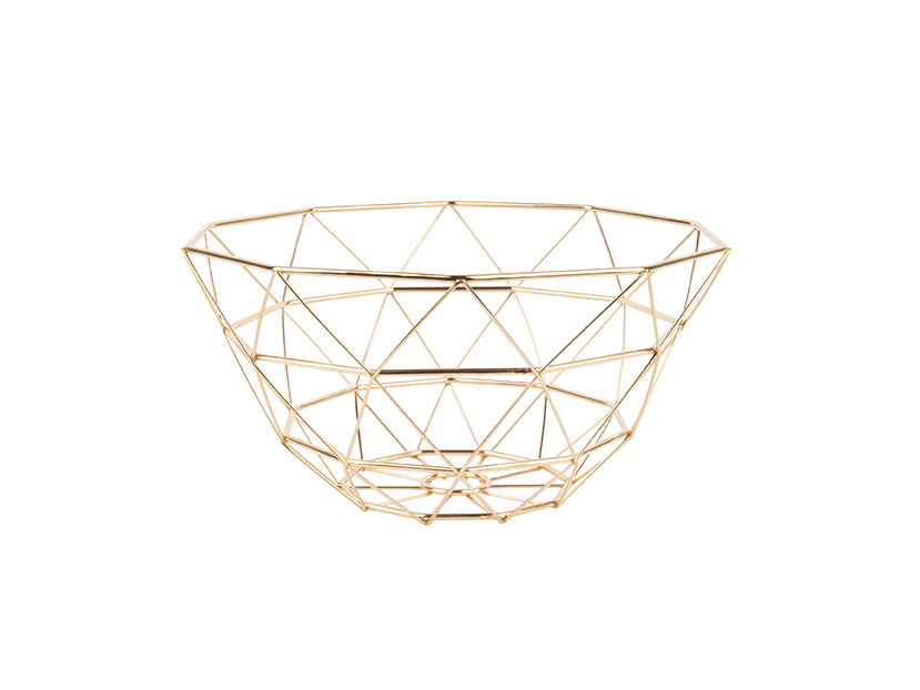 Mand Rustol metalen gouden mand met geometrisch open design voor decoratieve woonstijl