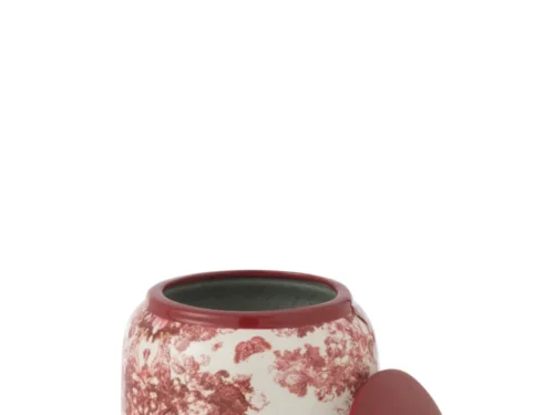 Moriko porseleinen pot meerkleurig met deksel, ronde decoratieve woonaccessoire H23 cm