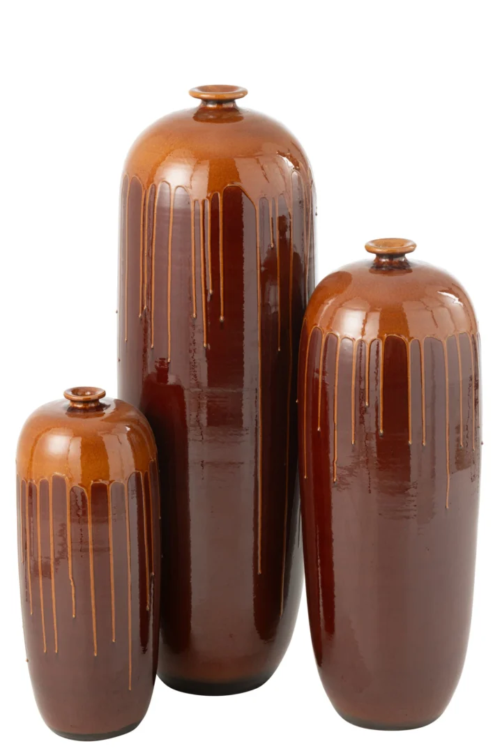 Bloempot Skemang Terracotta Bruin H26 cm - Afbeelding 2