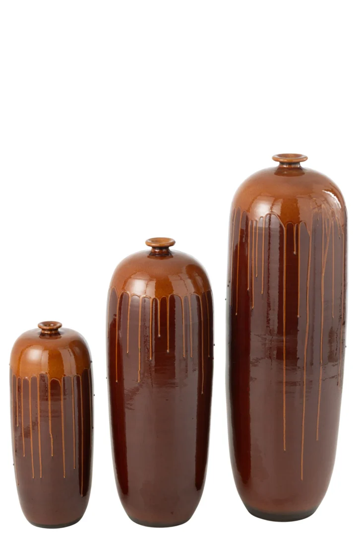 Bloempot Skemang Terracotta Bruin H26 cm - Afbeelding 3