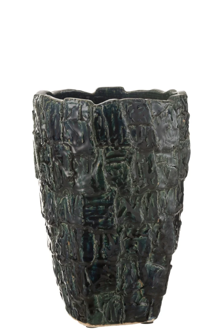 Vaas Flennano Klei Groen H36,5 cm - Afbeelding 2