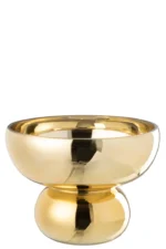 Kom Breintura Glas Goud: ronde glazen schaal op voet met glanzende goudkleurige afwerking