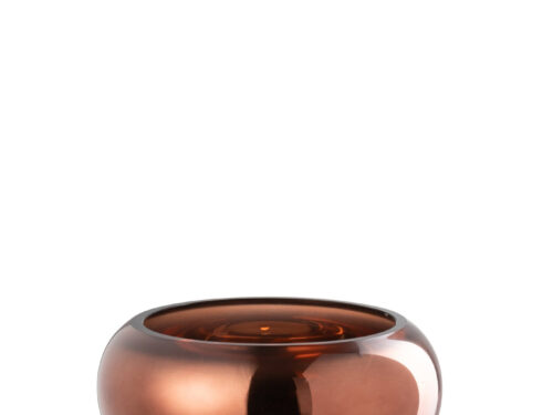 Vaas Traastil glas bruin H13,5 cm met ronde vorm en warme, glanzende afwerking