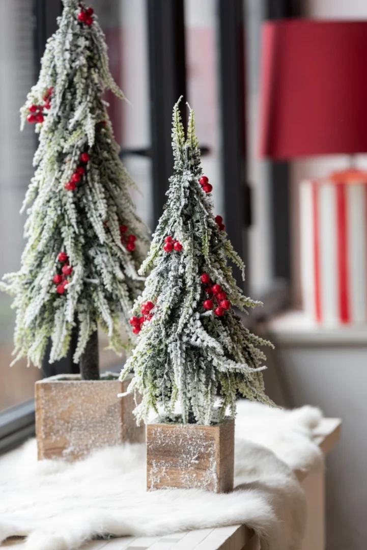 Kerstboom Liernin Kunststof Rood H40 cm - Afbeelding 3