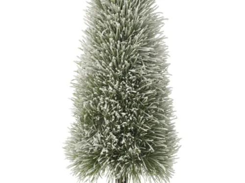 Kerstboom Gaulvel kunststof groen met kunstsneeuw, compact 75 cm op boomstamvoet