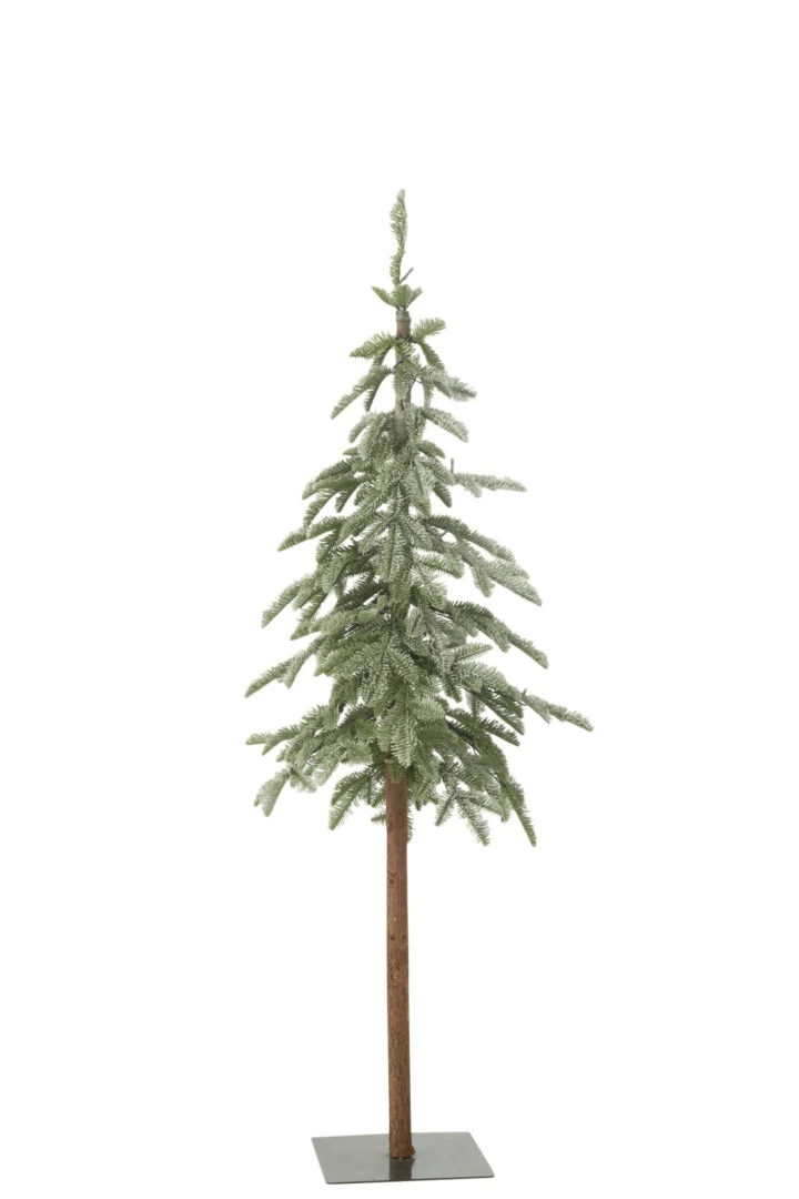 Fubin kunstkerstboom groen H145 cm met volle takken, kunstsneeuw en sfeervolle LED-verlichting
