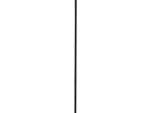 Vloerlamp Daasko met bruin glas, zwart frame en ronde voet, 160 cm hoog, sfeervol en modern