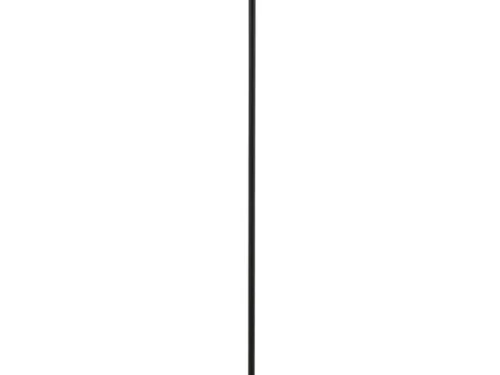 Vloerlamp Daasko met bruin glas, zwart frame en ronde voet, 160 cm hoog, sfeervol en modern