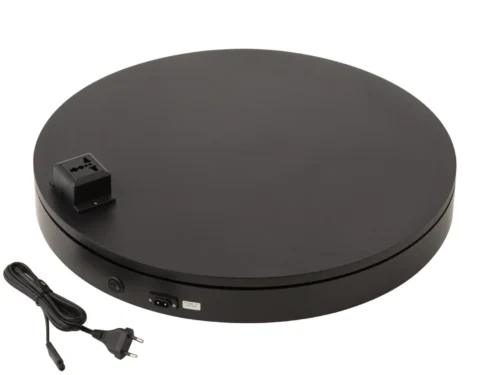 Stekker Donsund zwart, ronde kunststof basis met draaibare sokkel en 150 cm kabel
