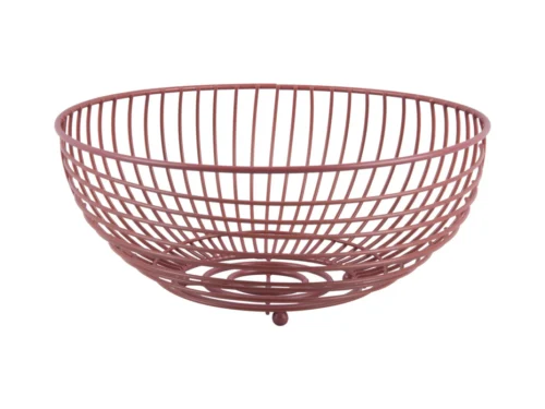 Mand Geeldos metalen bruine mand met open draadstructuur en compact design