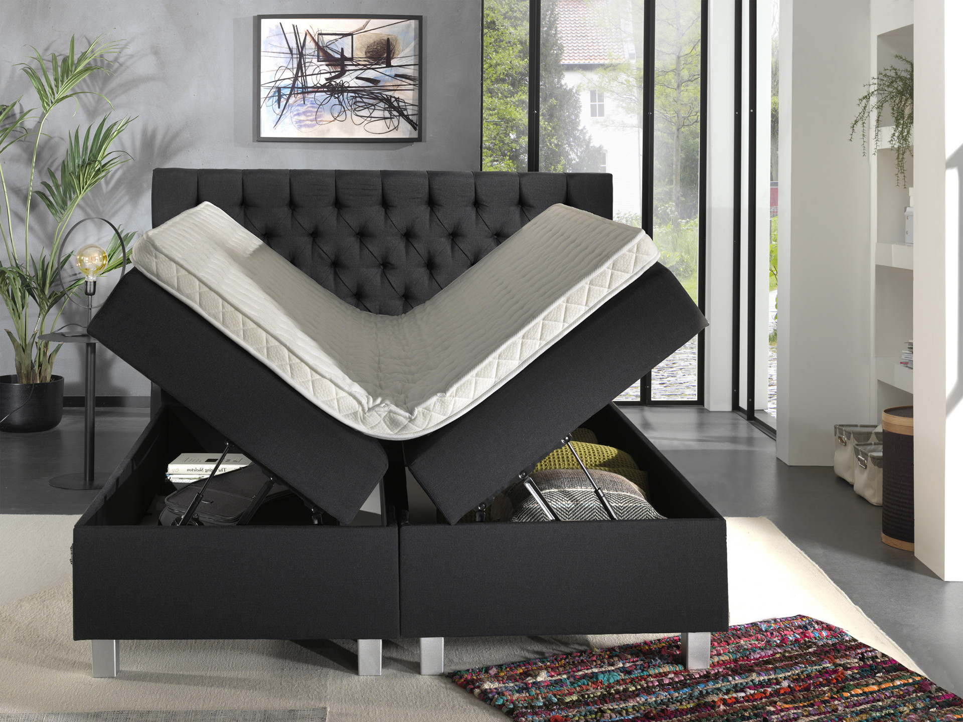 Boxspring Briskos Antraciet 180x200 - Afbeelding 3