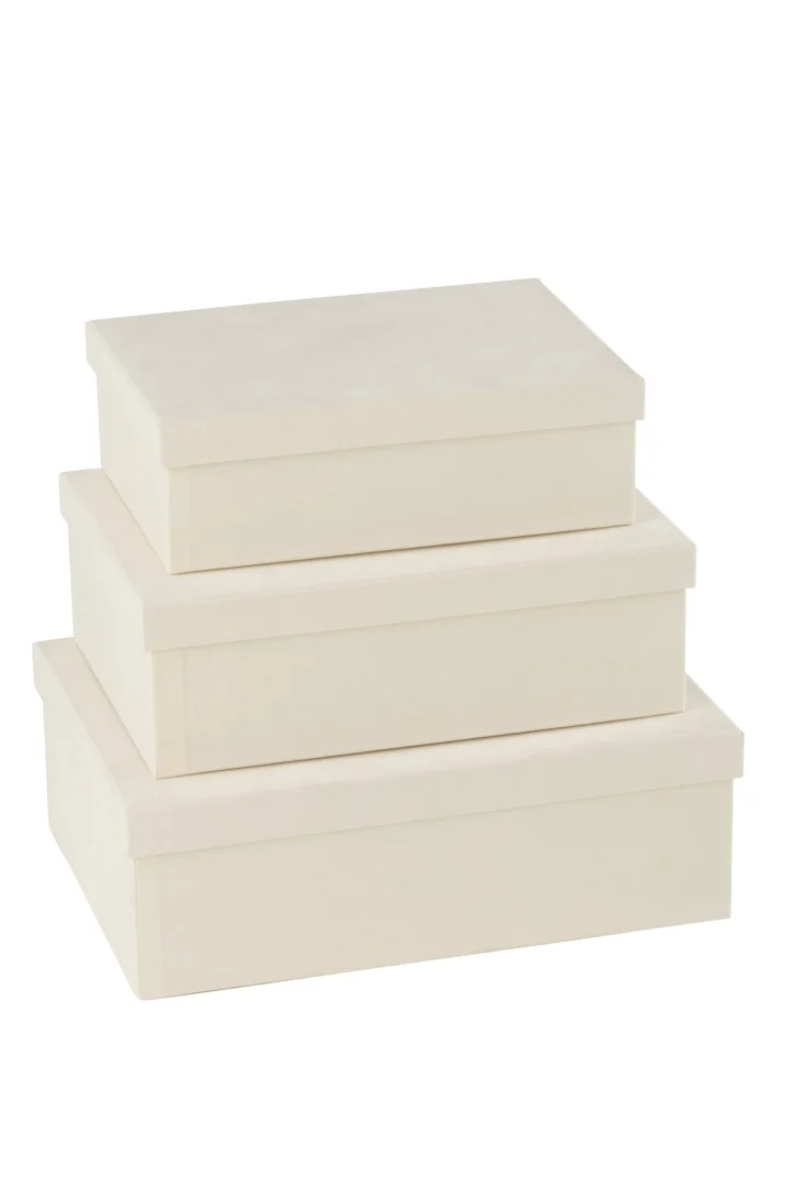 Opbergdoos Skilland Papier Wit - Set van 3 - Afbeelding 2
