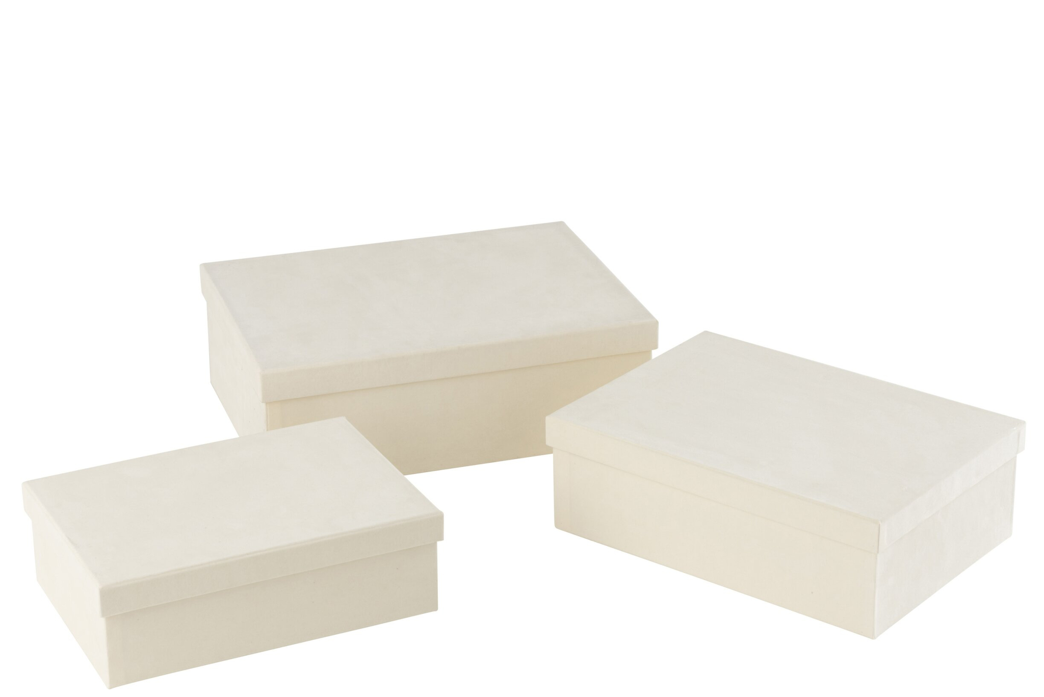 Opbergdoos Skilland Papier Wit - Set van 3 - Afbeelding 3