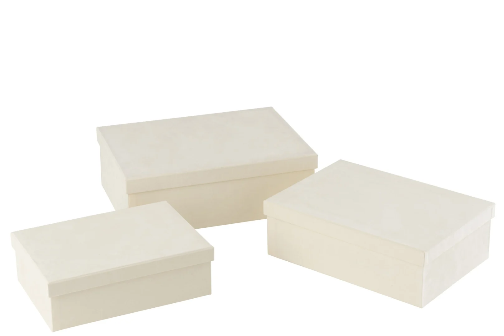 Opbergdoos Skilland Papier Wit - Set van 3 - Afbeelding 3