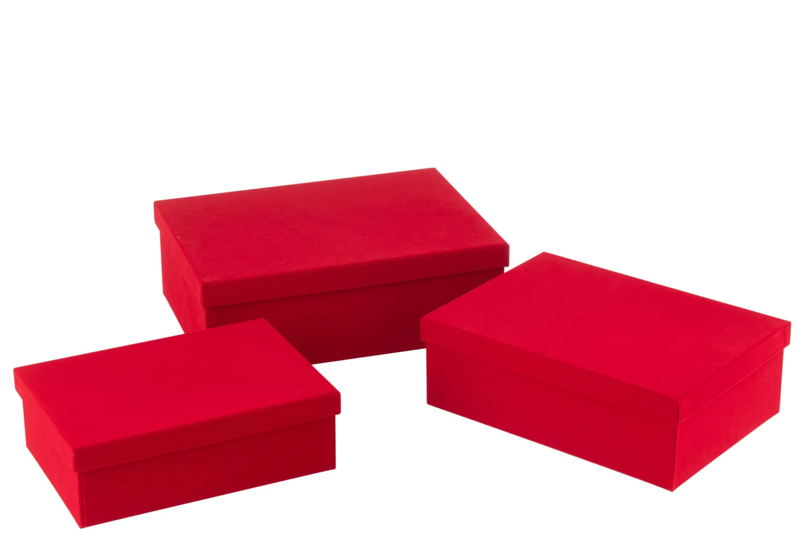 Opbergdoos Flaukine Papier Rood - Set van 3 - Afbeelding 3
