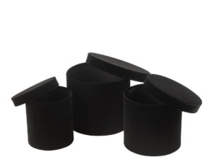 Opbergdoos Coormang Papier Zwart - Set van 3