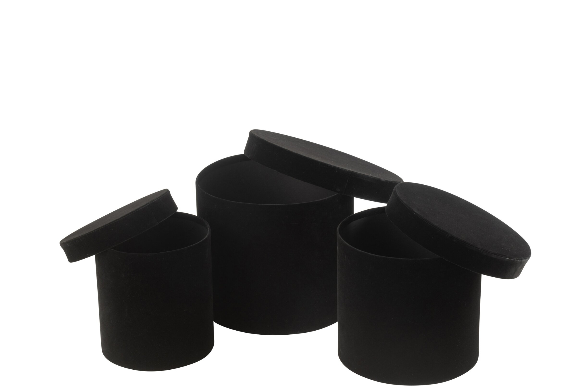 Opbergdoos Coormang Papier Zwart - Set van 3
