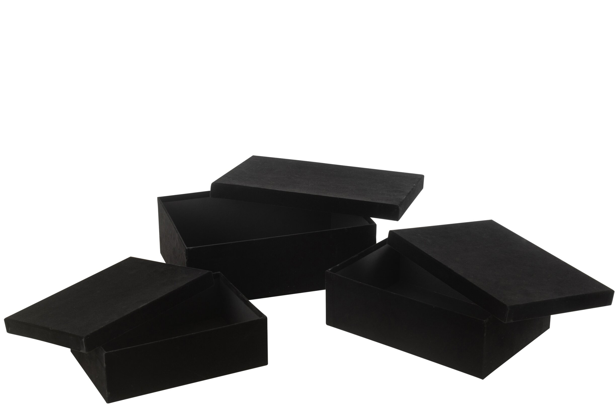 Opbergdoos Kity Papier Zwart - Set van 3