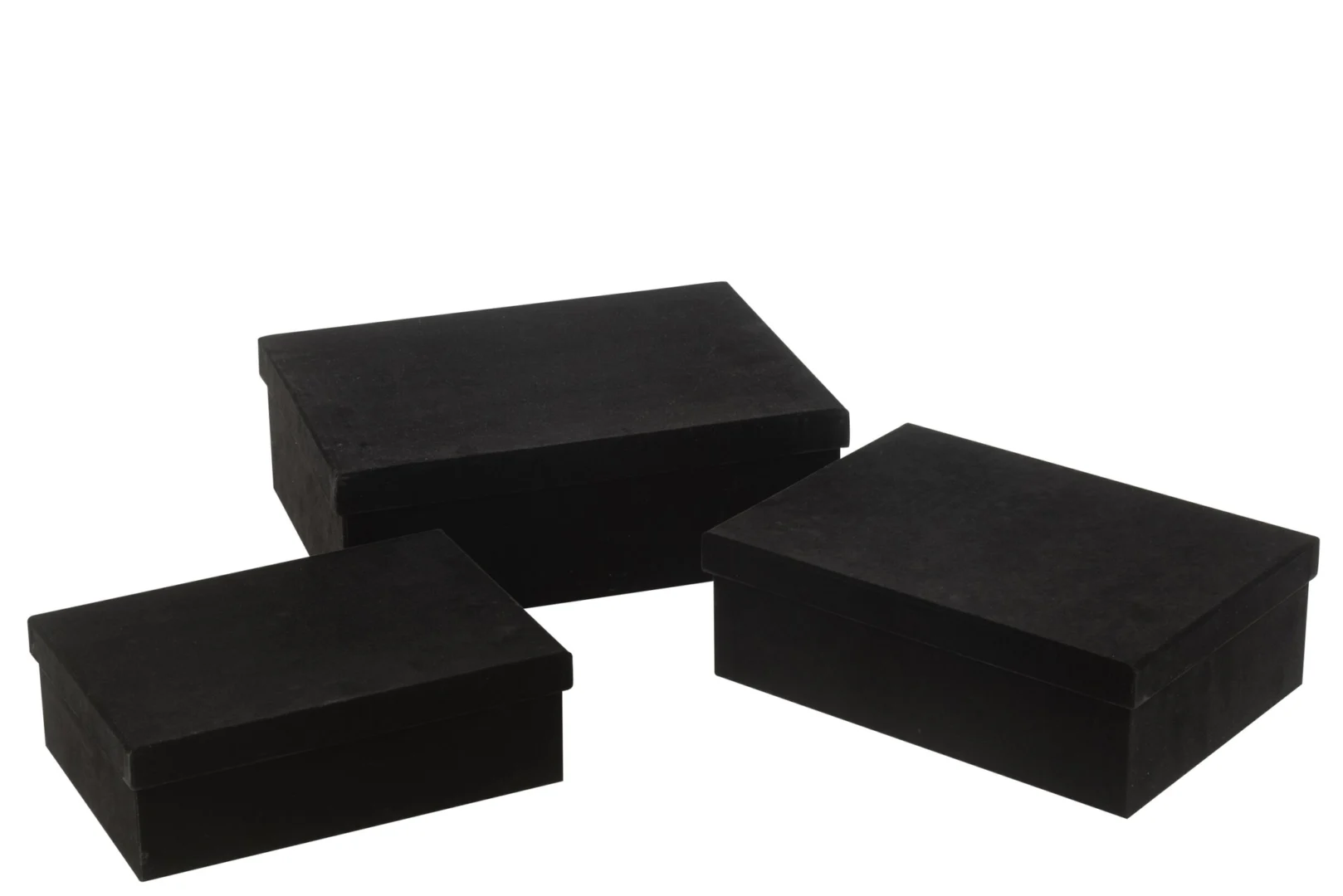 Opbergdoos Kity Papier Zwart - Set van 3 - Afbeelding 3