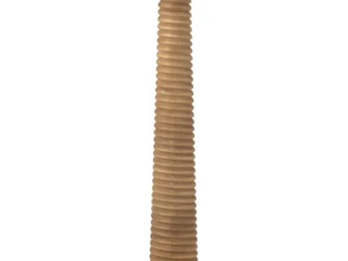 Geemmora vloerlamp van hout met linnen kap, H160 cm, warme natuurlijke uitstraling