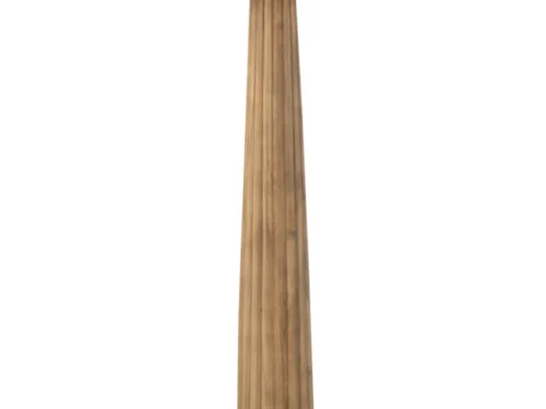 Vloerlamp Stundo Hout H157 cm met natuurlijke kap van gras en slanke houten voet