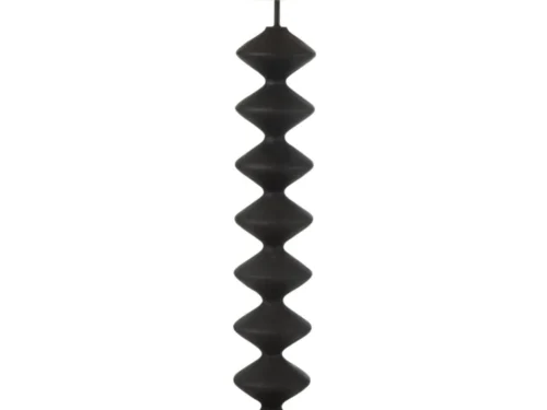 Vloerlamp Bayonne zwart met hoge slanke voet, kunstleren kap en stijlvol design, H156 cm