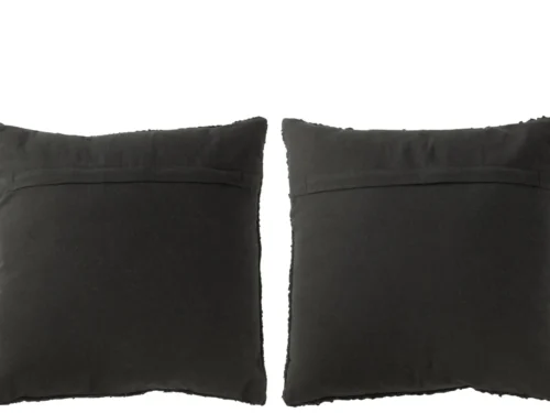 Set van 2 zwarte Coonsan kussens 45x45 cm, vierkant katoen met rustige geweven structuur