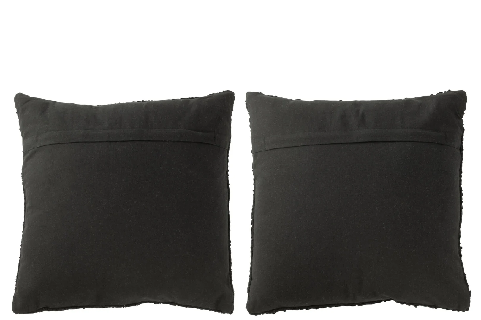 Set van 2 zwarte Coonsan kussens 45x45 cm, vierkant katoen met rustige geweven structuur